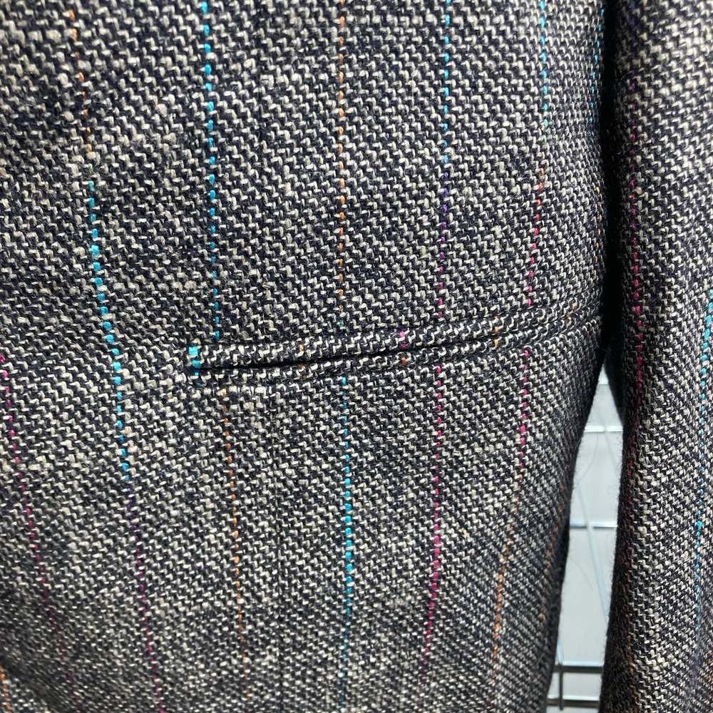 VTG 90 BRETTON PLACE Gray Wool-Blend Tweed Blazer Sz 6 Old Money Academia Preppy - Picture 9 of 12